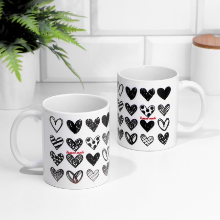 Sublimation mug "Only you! Hearts", with application