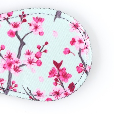 Mask for sleep "Blossoming Cherry", 19.3 x 9.5 cm, blue color-2