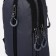 Male sling bag from textiles, headphone opening, gray color