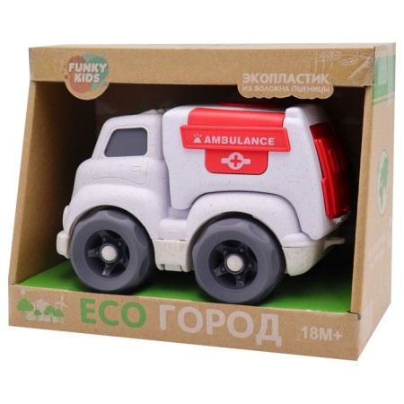 Eco-machine Funky Toys "Ambulance", white color, 18 cm-3