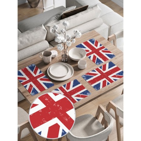A set of napkins for setting the table "Victor British Flag", rectangular, rounded edges, size 30x46 cm, 4 pcs-1