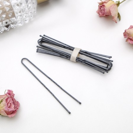 Hair hairpin "Ordinary" 7 cm, black (set 10 pcs)