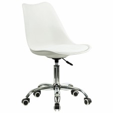 A chair for the operator Brabix Eames MG-310 Ch, chrome, white plastic, eco-leather white