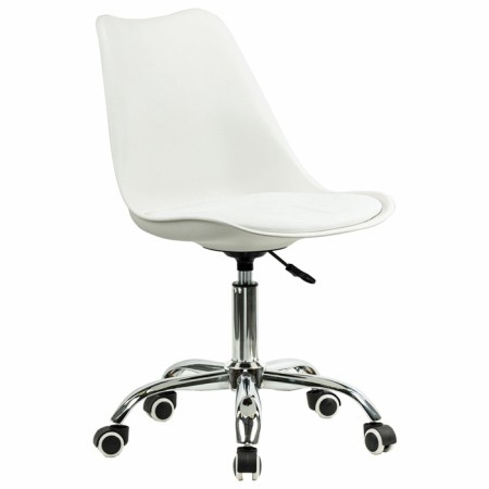 A chair for the operator Brabix Eames MG-310 Ch, chrome, white plastic, eco-leather white