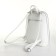 City backpack of artificial leather with lightning, white color