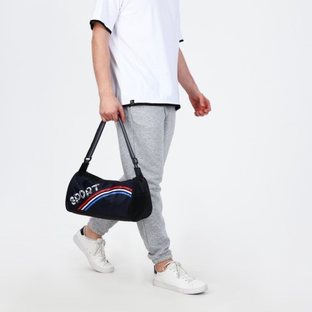 Sports bag with lightning, long belt, black/blue/tricolor color-6