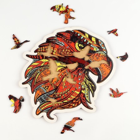 Puzzle wooden figured "Eagle" in the frame-6