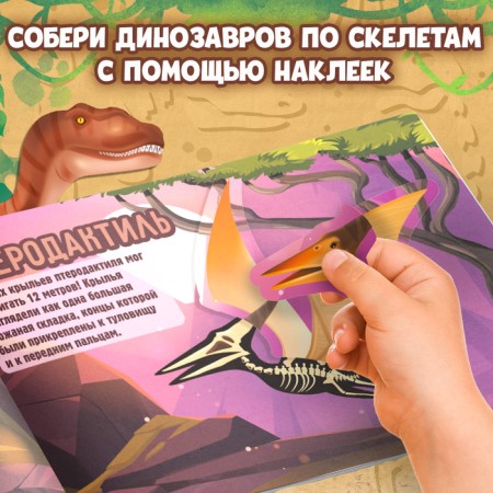 Book with stickers "Dinosaurs. Whose skeleton is this? "-4