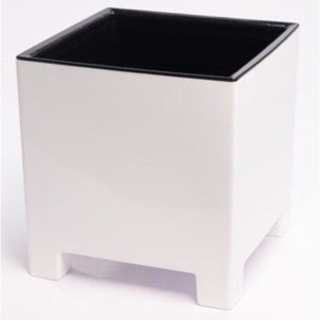 Plastic pot Live-In-Green with the Nard tab, D = 14 cm, 2.1 l, white color