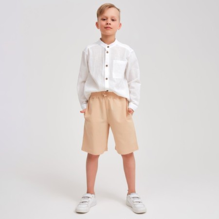 Burmuda shorts Minaku: Cotton Collection Beige color, height 110