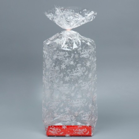 Gift package with a hard bottom "New Year's gifts", 11x 17 x 60 cm, New Year