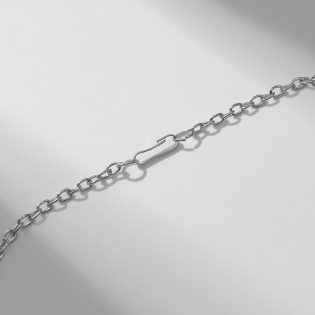 Piece "Bear" with a heart, white-blue color in silver, 40 cm-1