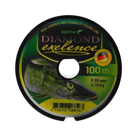Monophile Salmo Diamond Exelence fishing line, diameter 0.2 mm, test 3.7 kg, 100 m, green-1