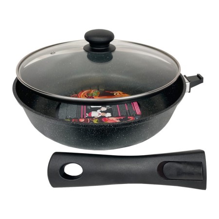 The pan -deep panIro chief, a removable handle, with a lid, cast aluminum, d = 28 cm-3