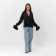 Women's silk blouse with mists mist, size 46, black