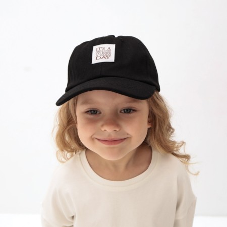 Children's cap "It’s a nice day" minku Black color, rr 52