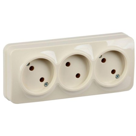 IEK ERH30-K33-10 GLORY, OP, 3 sockets, 10A without grounding