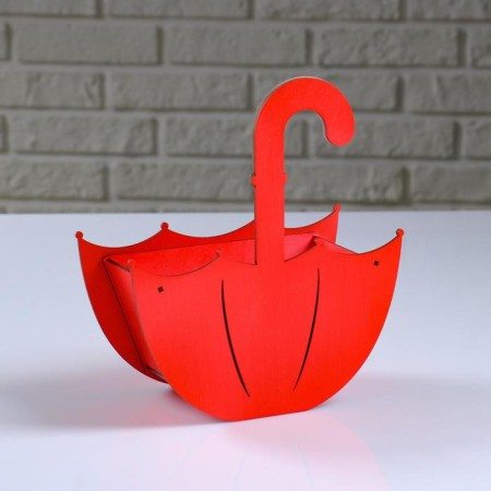 Kashpo wooden "Umbrella with a suspension", red, 19 × 9 × 21.5 cm-2