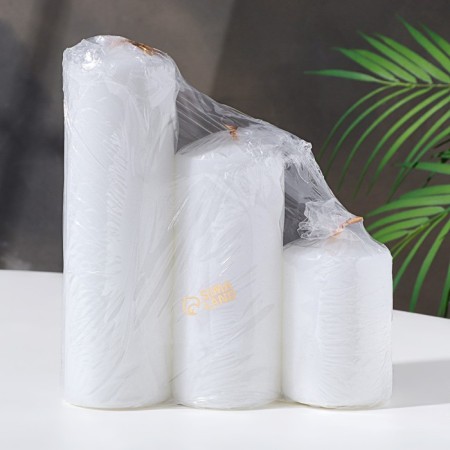 Set of candles - cylinders 3B1 (6x14 cm, 6x19 cm, 6x8.5 cm), white-1