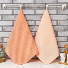 A set of kitchen towels of the Dolyana Stripes, 40x70cm- 2pcs, Pink, 50%of the P/E, 50%HL