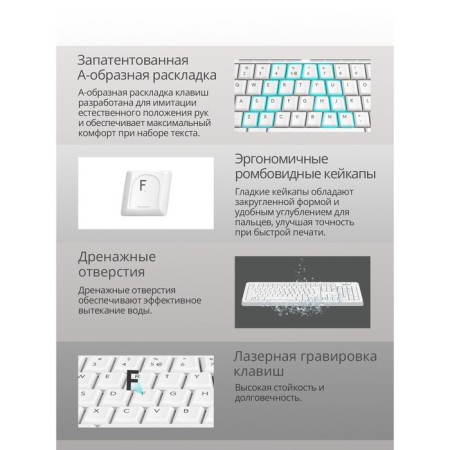Keyboard A4Tech FSTYLER FKS10 White/Gray USB-3