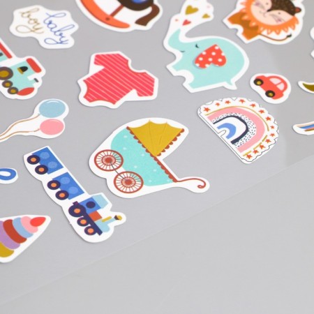 Sticker Plastic Golden embossing "Toys and ballerina" MIX 10.5x23 cm-2