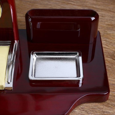 Table 7V1 set with a business card holder and hours, 19x24x16.5 cm, cherry-3