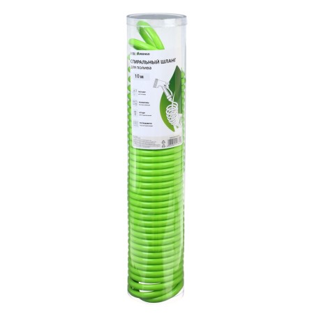 The spiral watering spiral, 10 m, fast -fast, with a watering gun and a fitting, green, Greengo-7