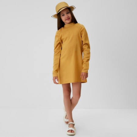 Платье детское MINAKU: Cotton collection цвет горчица, рост 146-15