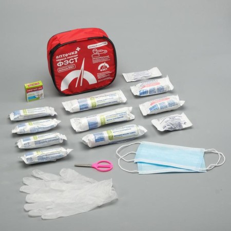 Automobile first -aid kit "Fest" Composition 2024, by order No. 1080n, soft case