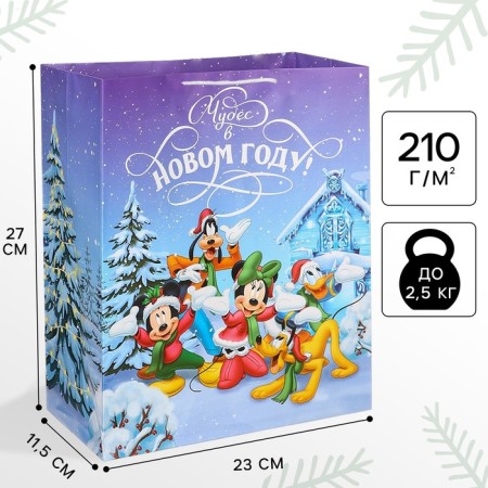 New Year. Gift package, 23x27x11.5 cm, packaging, Mickey Mouse