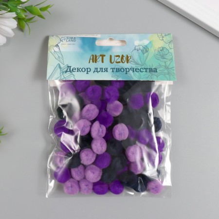 Decor for creativity "Pomponchiki. Violet haze" d = 1.3 cm set 70 pcs-2