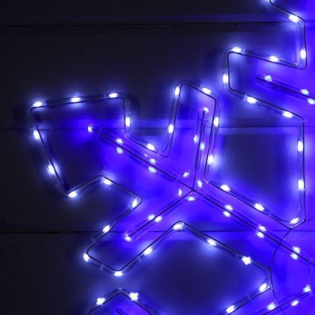 LED figure "Snowflake", 90 cm, Duralight, 280 LED, 220 V, blinking, glow of white/blue-2