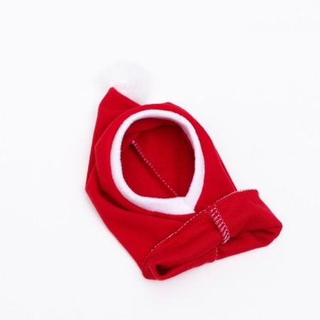 New Year's cap, fleece, l-xl (Ohm 32-34, height 26 cm), white-red-6