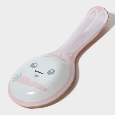 Glass stand under a spoon of a shade "Bunny and carrots", Orange color-3