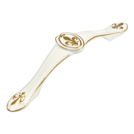 Light handle, m/o 96 mm, white with gold-1
