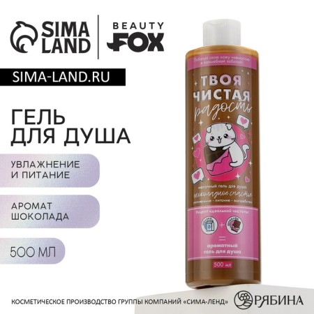 Shower gel “Pure Joy”, 500 ml, chocolate aroma, Beauty Fox