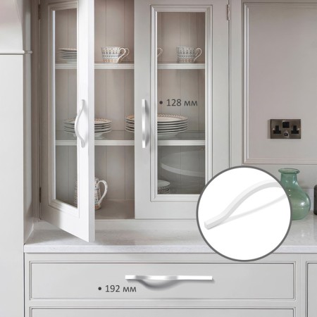 Cappio RSC040 handle handle, m/o 128 mm, white color, 4 pcs.-4