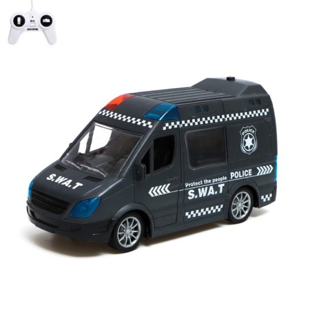 The radio -controlled "special forces" works on batteries, light and sound, black color