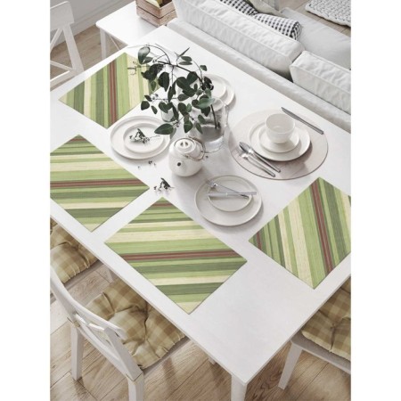 Set of napkins for setting the table "Olive stripes", rectangular, size 32x46 cm, 4 pcs