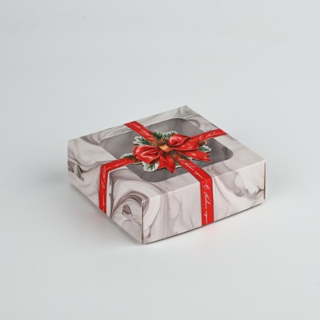 Box for sweets "Best Gift", 10.5 x 10.5 x 3.5 cm, New Year-1