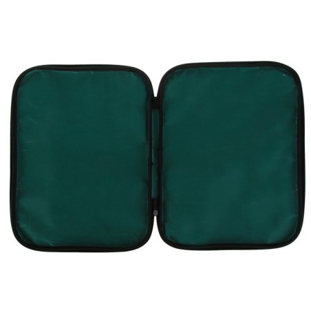 Folder with handles Textile A4, 350 x 270 x 20 mm, calligrata "Office", nylon 600D, two -color Kant, Green-2