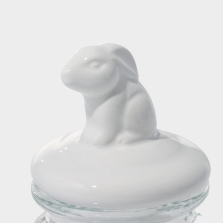 Bank for bulk products with ceramic lid of the bunny, 230 ml-2