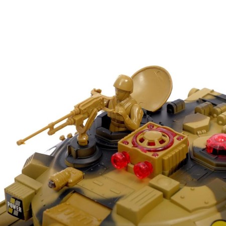 The radio -controlled “defender”, with a battery, light and sound effects, brown color-1