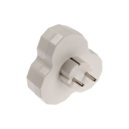 Switch, 3 sockets, 16a, with salary, white-2