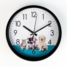 Часы настенные "Котенок и щенята", d-20 см, плавный ход