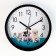 Wall clock "kitten and puppy", D-20 cm, smooth move