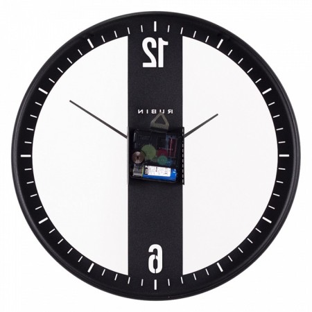 Watching interior, made of metal loft, D-32 cm, silent, black-4