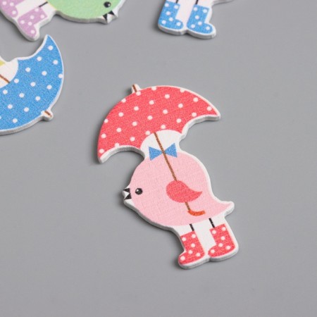 Decor for creativity tree "Bird with an umbrella" set of 10 pcs 3.7x2.5 cm-1