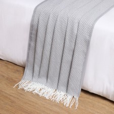 Valencia plaid 140x200cm, 13/boucle, Bel/smoke, HL 50%, PE 30%, pan 20%